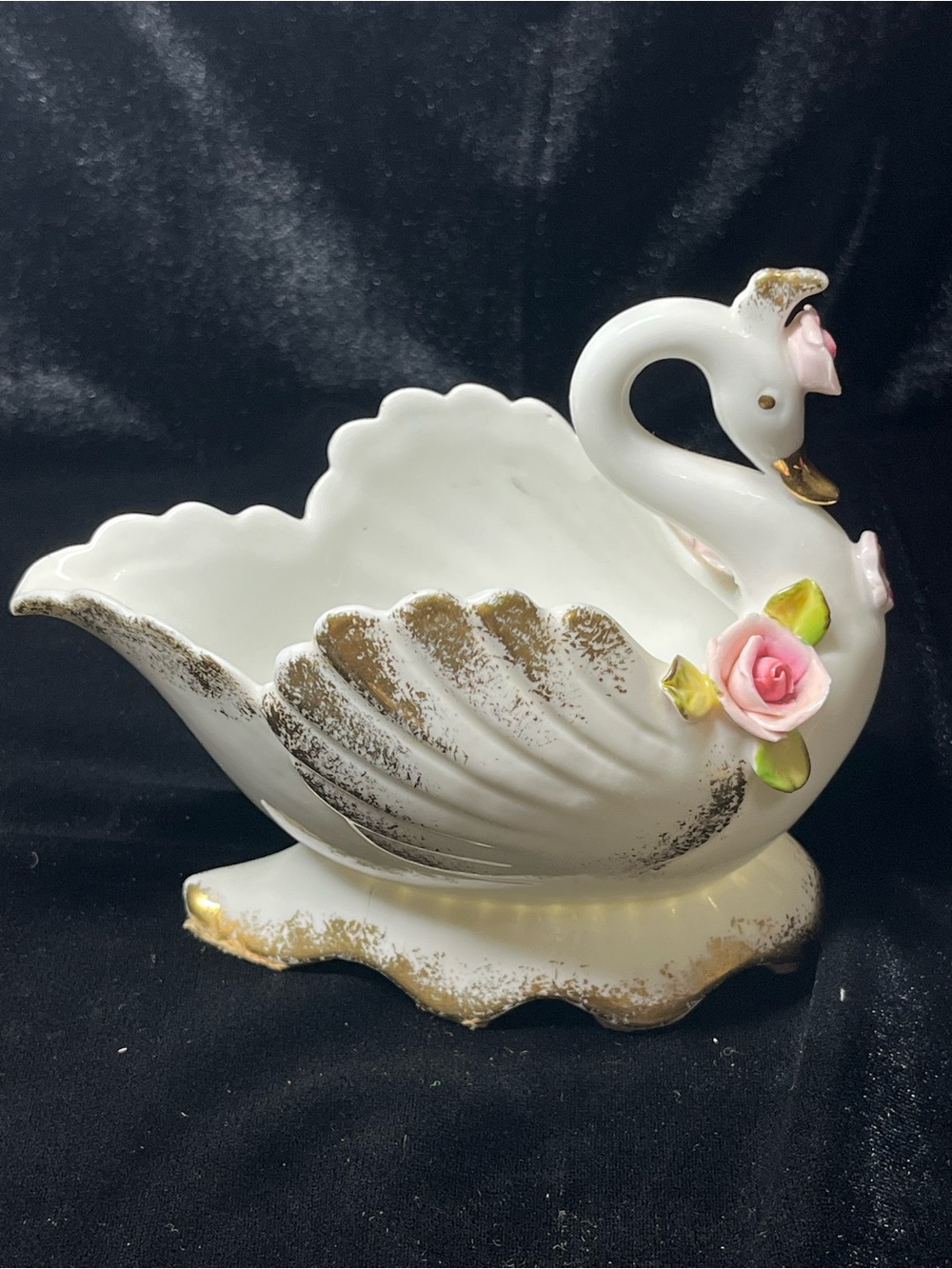 Vintage Lefton China Swan Trinket Dishes - Full Set, Hand-Painted (1950s) - Picture 15 of 15